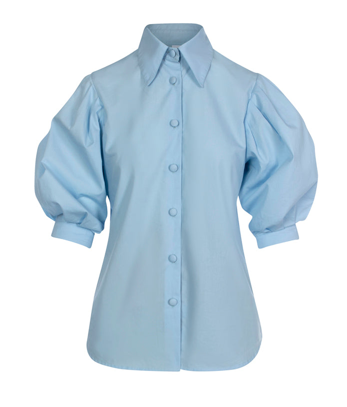Blue Collared Button Shirt mid sleeve